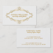 Elegant Gold  Floral Lijst Visitekaartje (Voorkant / Achterkant)