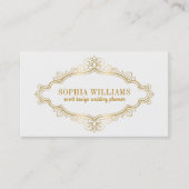 Elegant Gold Floral Lijst Visitekaartje (Voorkant)