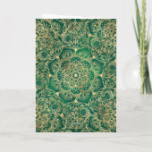 Elegant Gold Floral Mandala Green Design Bedankkaart (Achterkant)