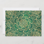 Elegant Gold Floral Mandala Green Design Kaart (Achterkant)