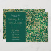 Elegant Gold Floral Mandala Green Design Kaart (Voorkant / Achterkant)