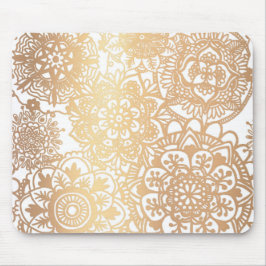Elegant Gold Floral Mandala Pattern Muismat