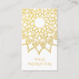 Elegant Gold Floral Mandala Yoga Instructor Visitekaartje