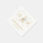 Elegant Gold Floral Monogram Afstuderen Servet (Hoek)