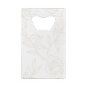 Elegant Gold Floral Monogram Weddenschap Creditkaart Flessenopener (Achterkant)