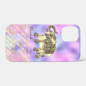 Elegant Gold Floral, olifant, holografisch Case-Mate iPhone Case (Achterkant (horizontaal))
