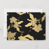 Elegant Gold Floral Pattern Black Cadeaubon (Achterkant)