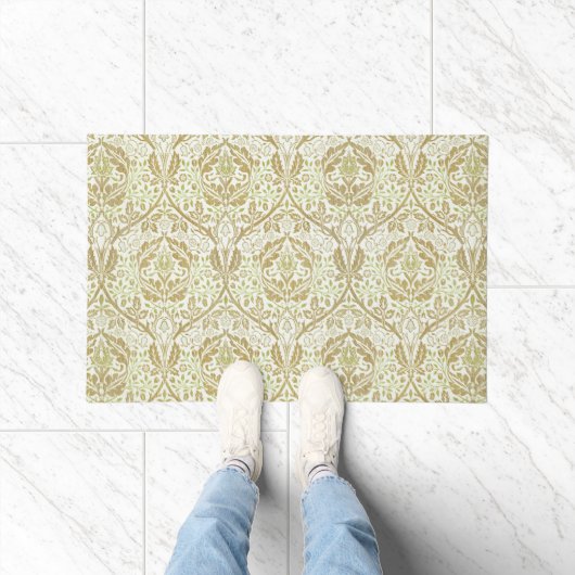 Elegant Gold Floral Pattern Deurmat (Binnen)