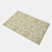 Elegant Gold Floral Pattern Deurmat (Schuin)