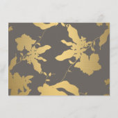 Elegant Gold Floral Pattern Gray Gift Certificate (Achterkant)