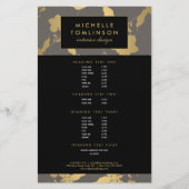 Elegant Gold Floral Pattern Grey Designer Flyer (Voorkant)