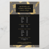 Elegant Gold Floral Pattern Grey Designer Flyer (Voorkant)