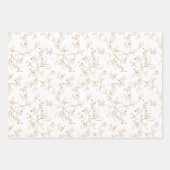 Elegant Gold Floral Pattern Inpakpapier Vel (Voorkant 3)