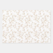 Elegant Gold Floral Pattern Inpakpapier Vel (Voorkant)