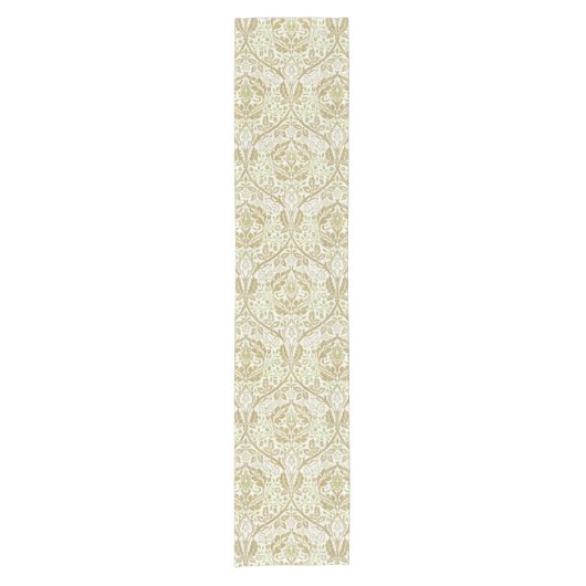 Elegant Gold Floral Pattern Korte Tafelloper (Voorkant)