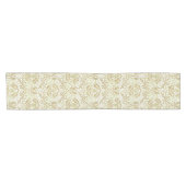 Elegant Gold Floral Pattern Korte Tafelloper (Horizontaal)