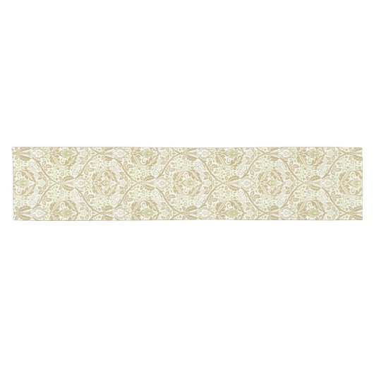 Elegant Gold Floral Pattern Korte Tafelloper (Horizontaal)