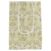 Elegant Gold Floral Pattern Medium Cadeauzakje (Achterkant)
