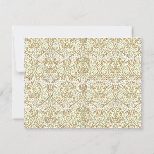 Elegant Gold Floral Pattern Notitiekaartje (Achterkant)