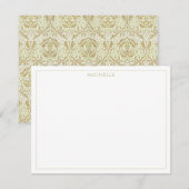 Elegant Gold Floral Pattern Notitiekaartje (Voorkant / Achterkant)