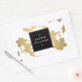 Elegant Gold Floral Pattern on White II Rechthoekige Sticker (Envelop)