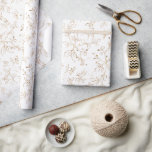 Elegant Gold Floral Pattern Papers verpakken Cadeaupapier<br><div class="desc">Een prachtig vormig goudkleurig bloempatroon. Ideaal voor al je cadeauverpakkingsbehoeften,  inclusief bruiloften,  vrijgezellenfeesten,  verjaardagen,  verjaardagen en kerstdagen</div>