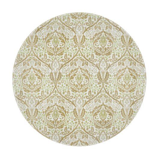 Elegant Gold Floral Pattern Snijplank (Voorkant)