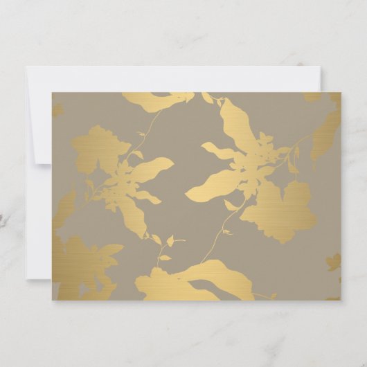 Elegant Gold Floral Pattern Tan Gift Certificate (Achterkant)