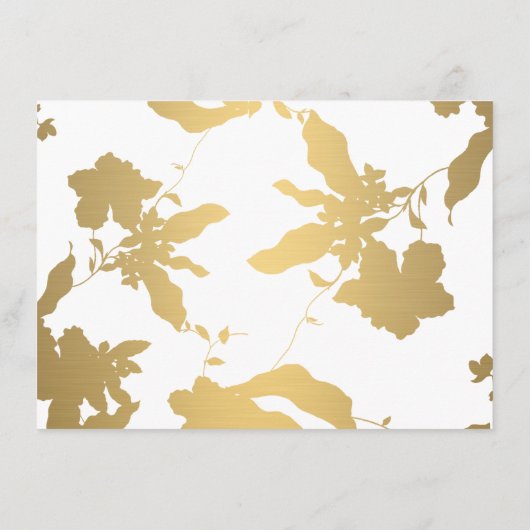 Elegant Gold Floral Pattern White Cadeaubon (Achterkant)