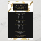 Elegant Gold Floral Pattern White Designer Flyer (Voorkant)