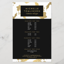 Elegant Gold Floral Pattern White Designer Flyer