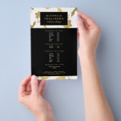 Elegant Gold Floral Pattern White Designer Flyer (Hand)