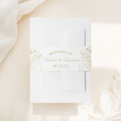 Elegant Gold Floral Peony Wedding Monogram Uitnodigingen Wikkel