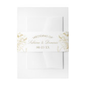 Elegant Gold Floral Peony Wedding Monogram Uitnodigingen Wikkel (Voorkant Voorbeeld)