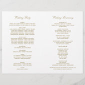 Elegant Gold Floral Peony Wedding Programs (Achterkant)