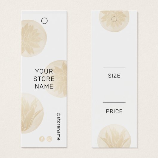 Elegant Gold Floral Price Label Mini Visitekaartjes (Voorkant /achterkant)