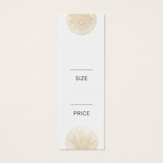 Elegant Gold Floral Price Label Mini Visitekaartjes (Achterkant)