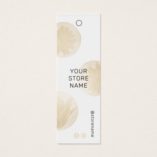 Elegant Gold Floral Price Label Mini Visitekaartjes (Voorkant)