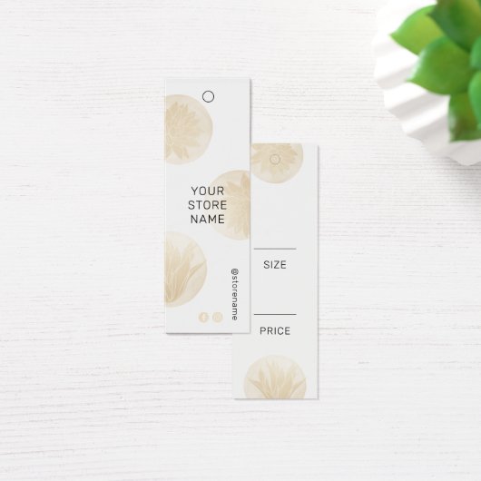 Elegant Gold Floral Price Label Mini Visitekaartjes (Bureau)