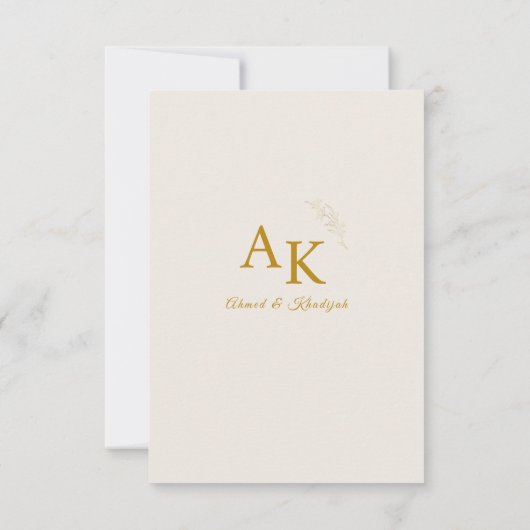 Elegant Gold Floral QR Code Wedding RSVP Card Kaartje (Achterkant)
