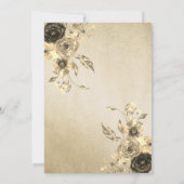Elegant Gold Floral Quinceanera Invite Kaart (Achterkant)