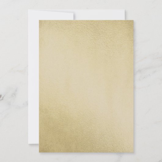 Elegant Gold Floral Quinceanera Invite Kaart (Achterkant)