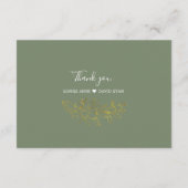 Elegant Gold Floral Sage Green QR Code Wedding  Informatiekaartje (Achterkant)