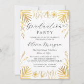 Elegant Gold Floral Script Gradual Party Foto Kaart (Voorkant)