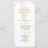 Elegant Gold Floral Script Simple Wedding Program Programmakaart (Voorkant / Achterkant)