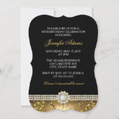 Elegant Gold Floral Swirl 50 en Fabulous Party Kaart (Achterkant)