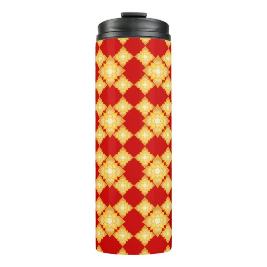 Elegant Gold Floral Thermosbeker (Voorkant)