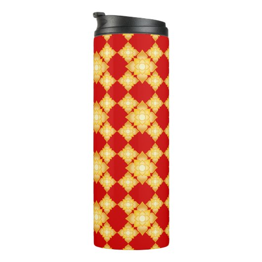 Elegant Gold Floral Thermosbeker (Geroteerd rechts)