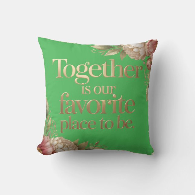 Elegant Gold Floral Typography Buitenkussen (Voorkant)
