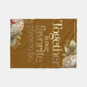 Elegant Gold Floral Typography Fleece Deken (Voorkant (Horizontaal))